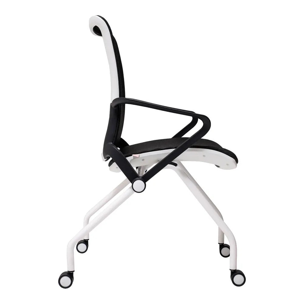 Silla de Oficina de Visita - VERSA ALTUS - Estructura Aluminio - Asiento Abatible y Respaldo Reclinable en Malla