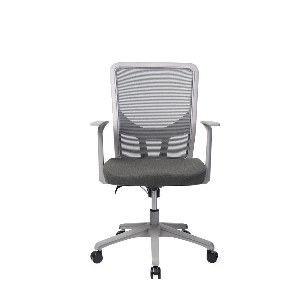 Silla de Oficina Ejecutiva - VERSA ALTUS PRATA - Estructura Aluminio - Asiento Tapizado en Tela con Costura y Respaldo