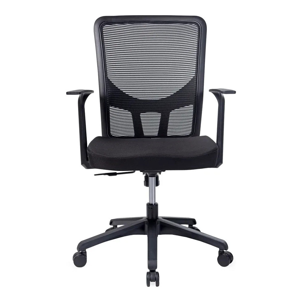 Silla de Oficina Ejecutiva - VERSA ALTUS CAVALLI - Estructura Aluminio - Asiento Tapizado en Tela con Costura y Respaldo
