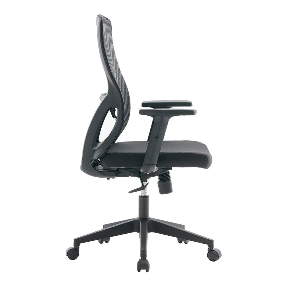 Silla de Oficina Ejecutiva - VERSA ALTUS NARA - Estructura Aluminio - Asiento Tapizado en Tela y Respaldo en Malla