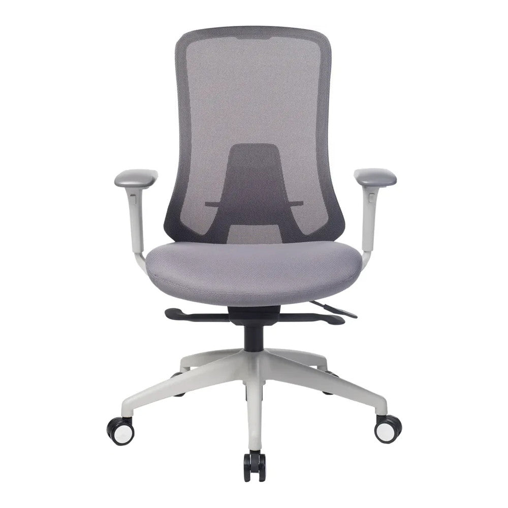 Silla de Oficina Ejecutiva - VERSA ALTUS ANIA - Estructura Aluminio - Asiento Tapizado en Tela y Respaldo en Malla
