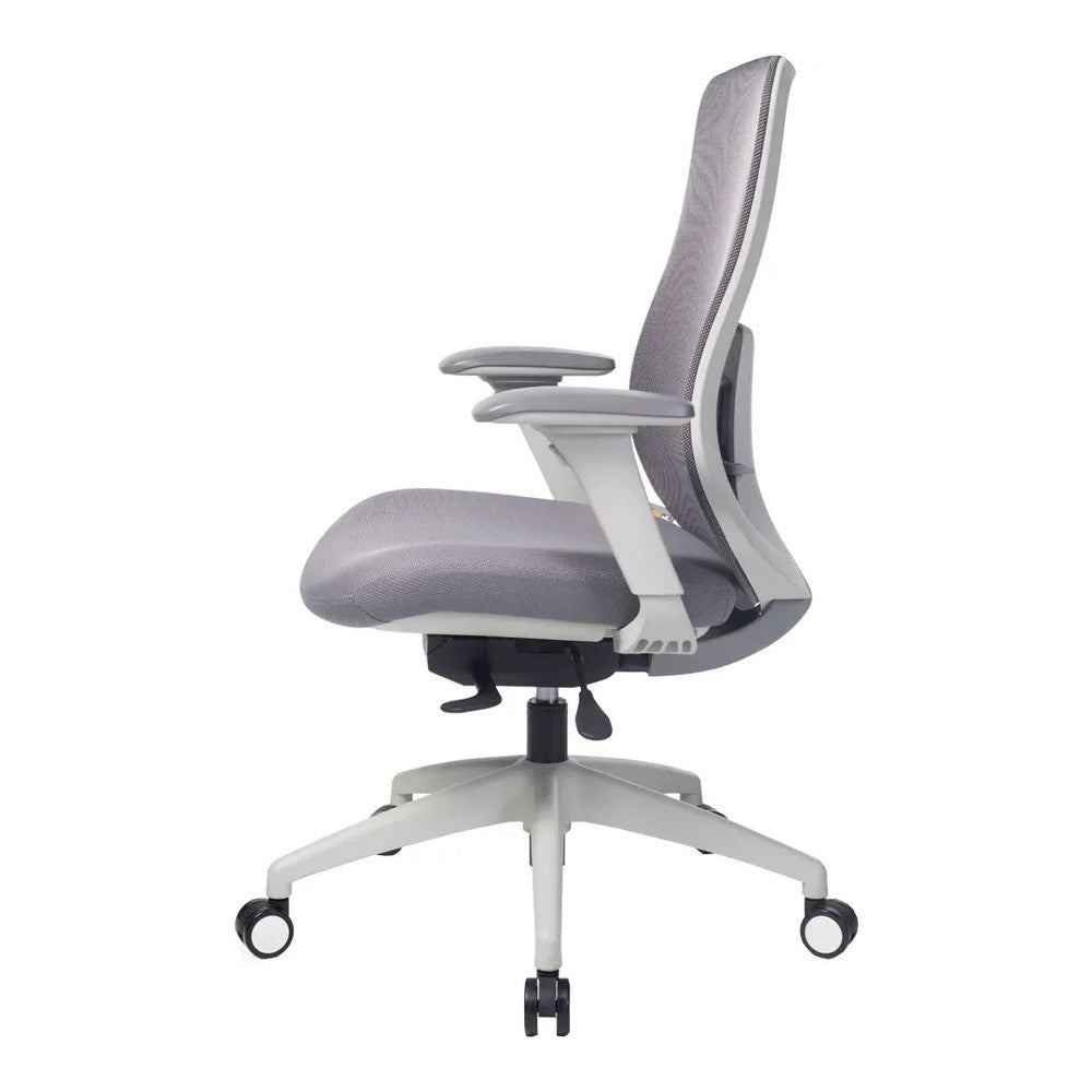 Silla de Oficina Ejecutiva - VERSA ALTUS ANIA - Estructura Aluminio - Asiento Tapizado en Tela y Respaldo en Malla
