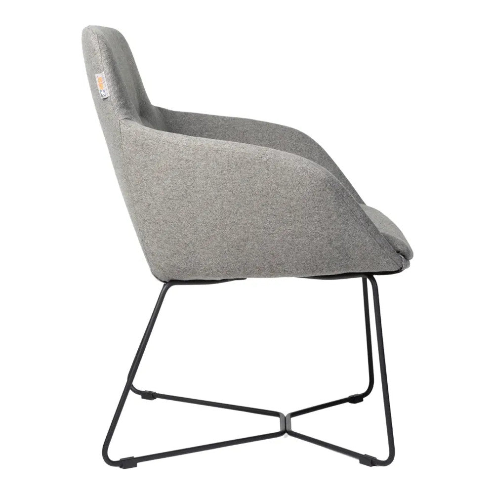 Silla de Oficina de Visita - VERSA ALTUS KENT - Estructura Aluminio - Base Trineo Acero Pintado Negro