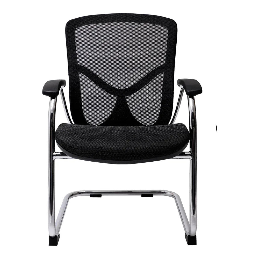 Silla de Oficina de Visita Respaldo Medio - VERSA ALTUS MIURA VISITANTE - Estructura Aluminio - Asiento y Respaldo en Malla con Soporte Lumbar
