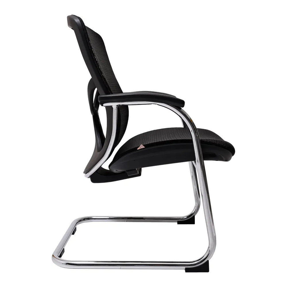 Silla de Oficina de Visita Respaldo Medio - VERSA ALTUS MIURA VISITANTE - Estructura Aluminio - Asiento y Respaldo en Malla con Soporte Lumbar