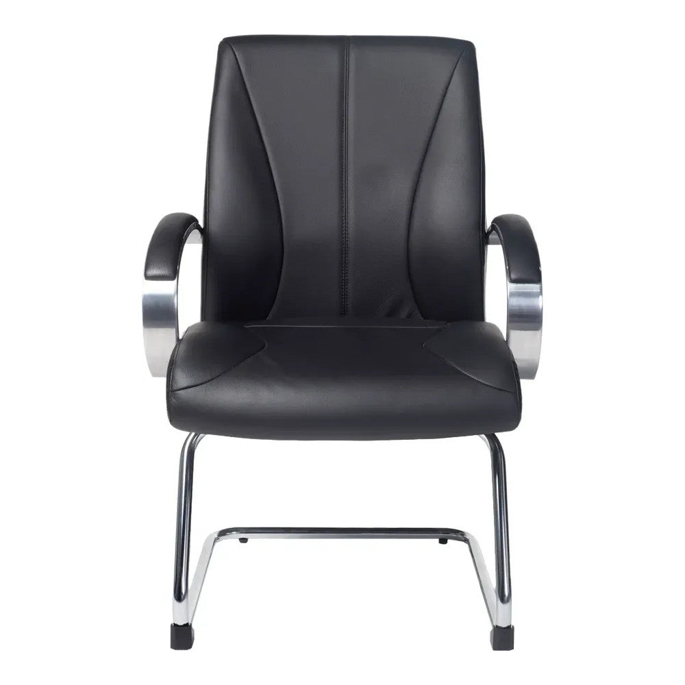 Silla de Oficina de Visita Respaldo Medio - VERSA ALTUS AVANTI VISITANTE - Estructura Aluminio - Asiento y Respaldo Tapizado en Piel Espuma Pu
