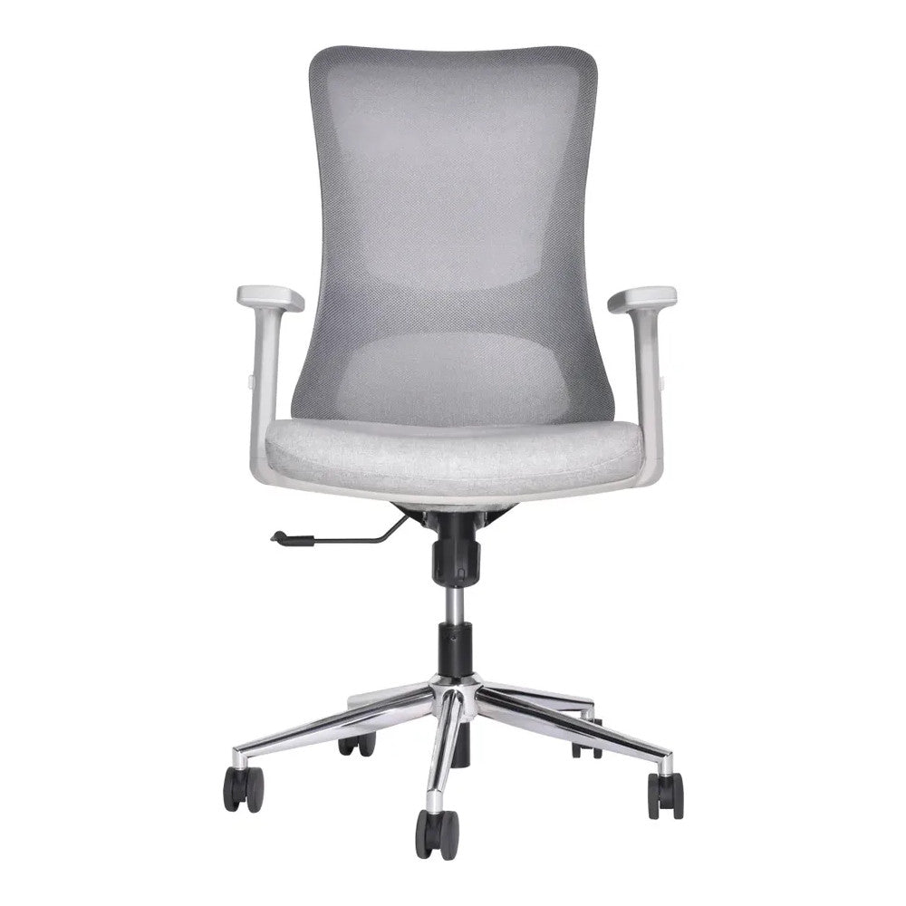 Silla de Oficina Ejecutiva Ejecutivo - VERSA ALTUS LUMINA - Estructura Aluminio - Asiento Tapizado y Respaldo con Soporte Lumbar Ajustable