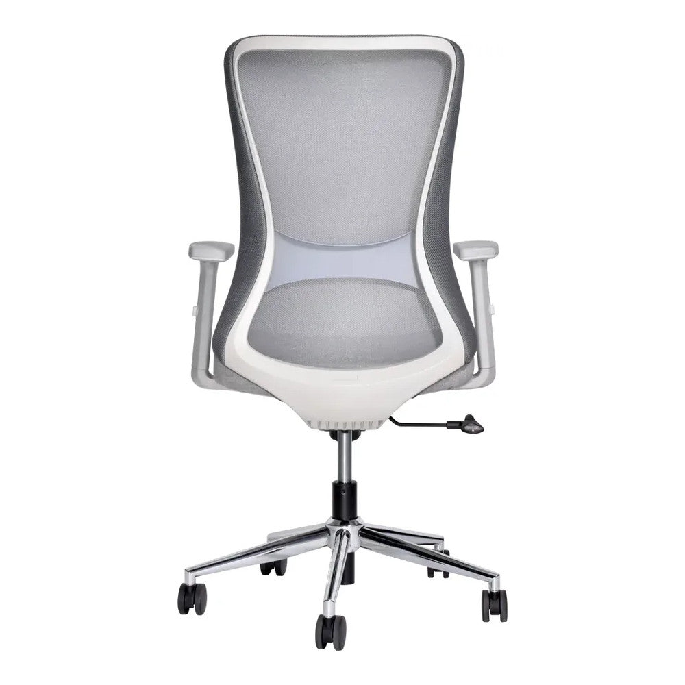 Silla de Oficina Ejecutiva Ejecutivo - VERSA ALTUS LUMINA - Estructura Aluminio - Asiento Tapizado y Respaldo con Soporte Lumbar Ajustable