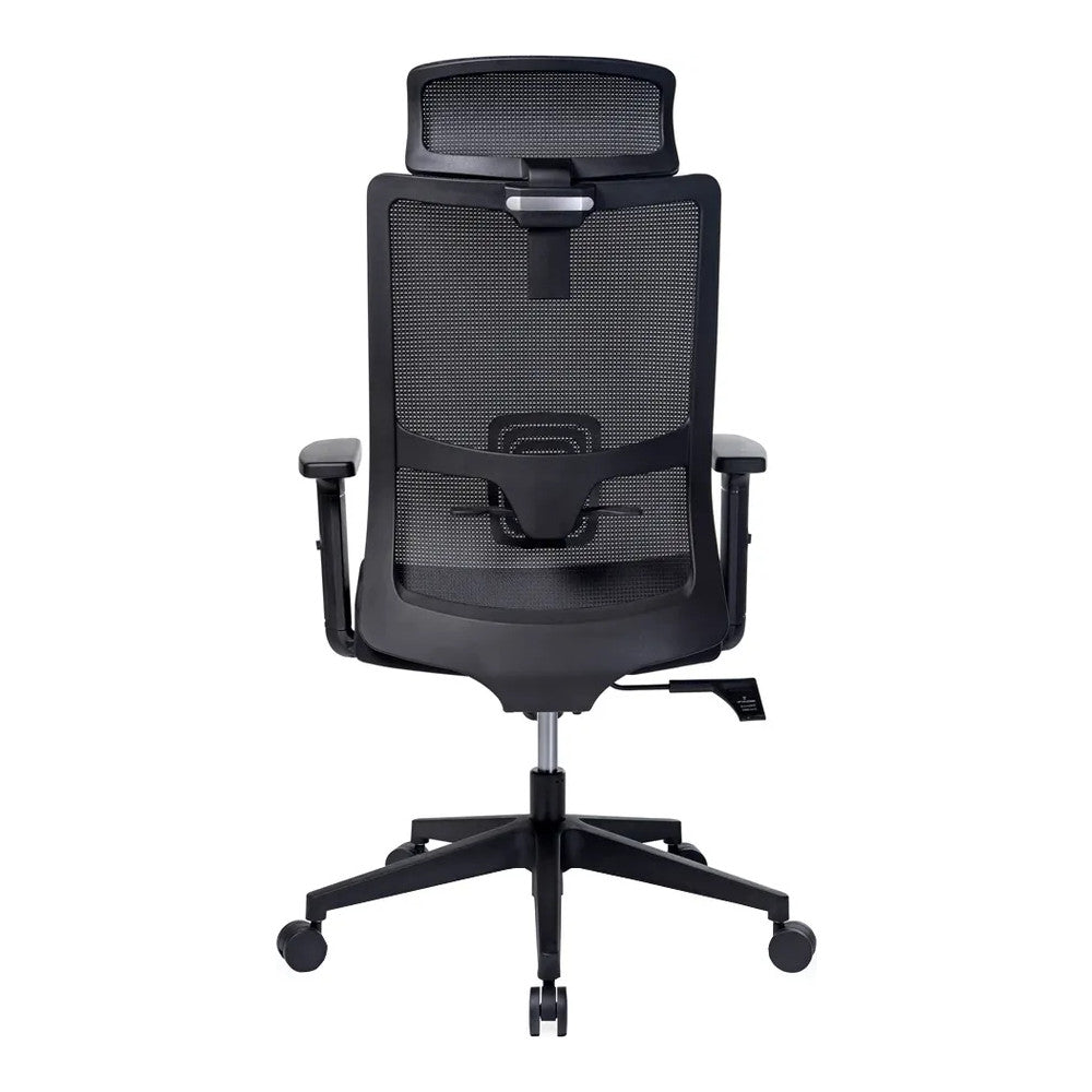 Silla de Oficina Ejecutiva Ejecutivo con Cabecera Ajustable - VERSA ALTUS MAGNI CABECERA - Estructura Aluminio - Mecanismo Reclinable con Bloqueo en Tres Posiciones