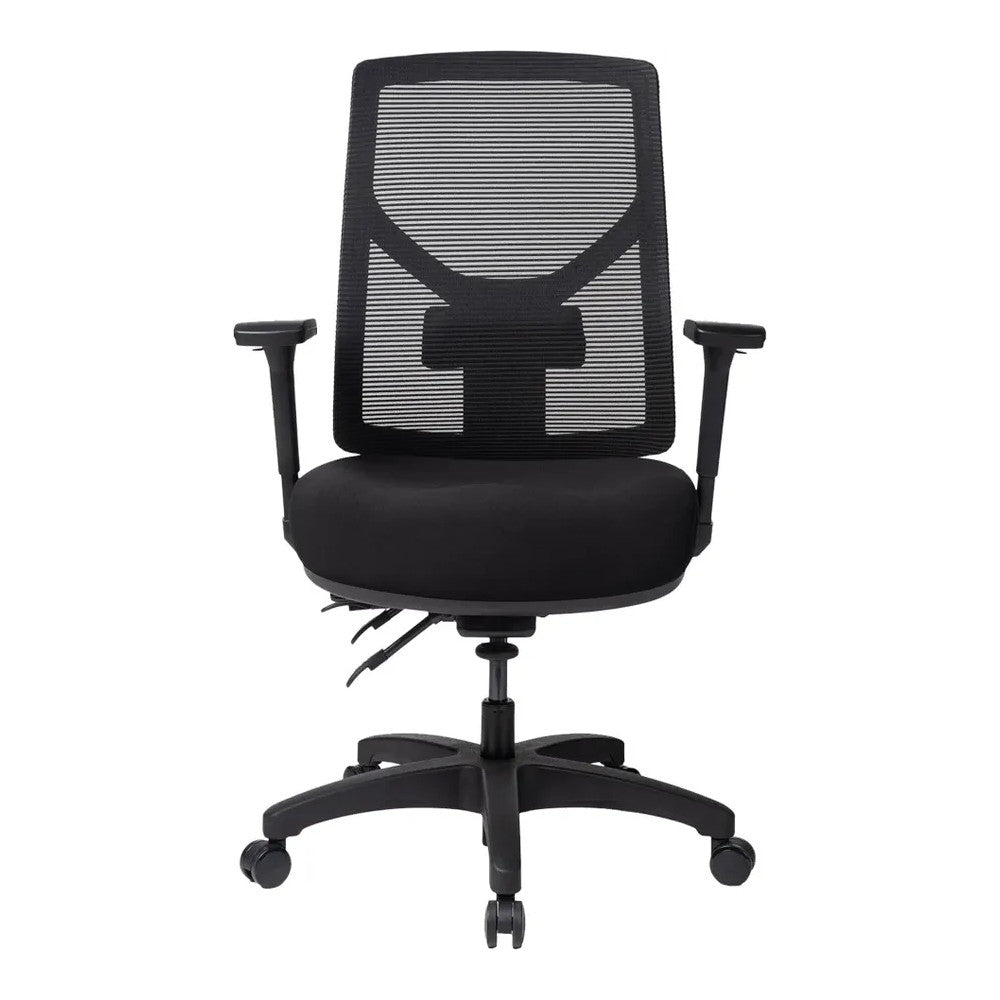 Silla de Oficina Ejecutiva Ejecutivo Respaldo Alto - VERSA ALTUS KOR - Estructura Aluminio - Asiento Tapizado en Tela