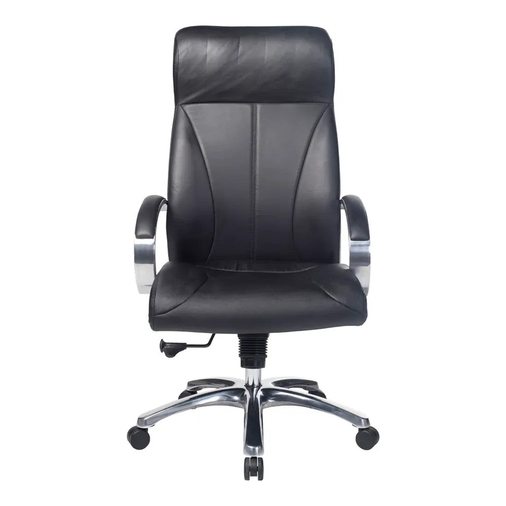 Silla de Oficina Ejecutiva Ejecutivo Respaldo Alto - VERSA ALTUS AVANTI - Estructura Aluminio - Asiento y Respaldo Tapizado en Piel Espuma Pu