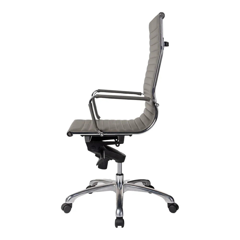 Silla de Oficina Ejecutiva Ejecutivo Respaldo Alto - VERSA ALTUS - Estructura Aluminio - Asiento y Respaldo Tapizado en Pu Gris