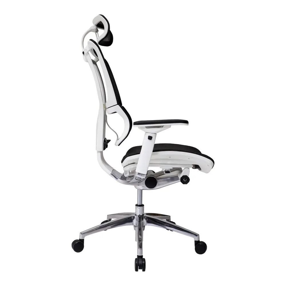 Silla de Oficina Ejecutiva Ejecutivo Respaldo Alto con Cabecera Ajustable - VERSA ALTUS STELLA PLUS - Estructura Aluminio - Asiento y Respaldo en Malla con Soporte Lumbar