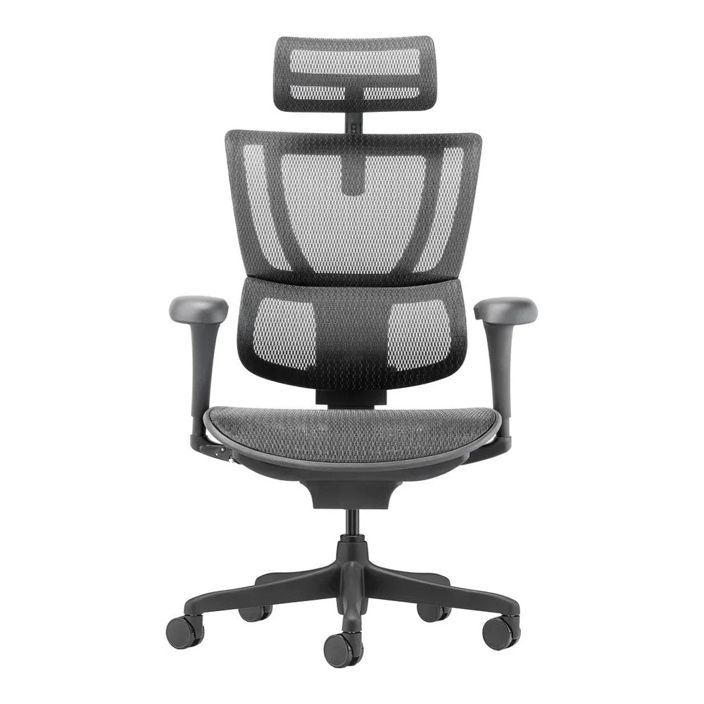 Silla de Oficina Ejecutiva Ejecutivo Respaldo Alto con Cabecera Ajustable - VERSA ALTUS STELLA - Estructura Aluminio - Asiento y Respaldo en Malla con Soporte Lumbar