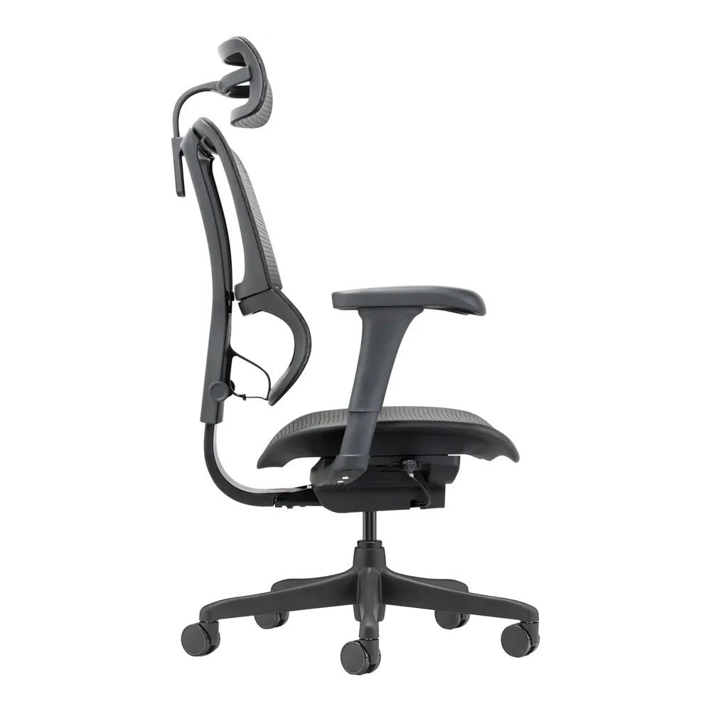 Silla de Oficina Ejecutiva Ejecutivo Respaldo Alto con Cabecera Ajustable - VERSA ALTUS STELLA - Estructura Aluminio - Asiento y Respaldo en Malla con Soporte Lumbar