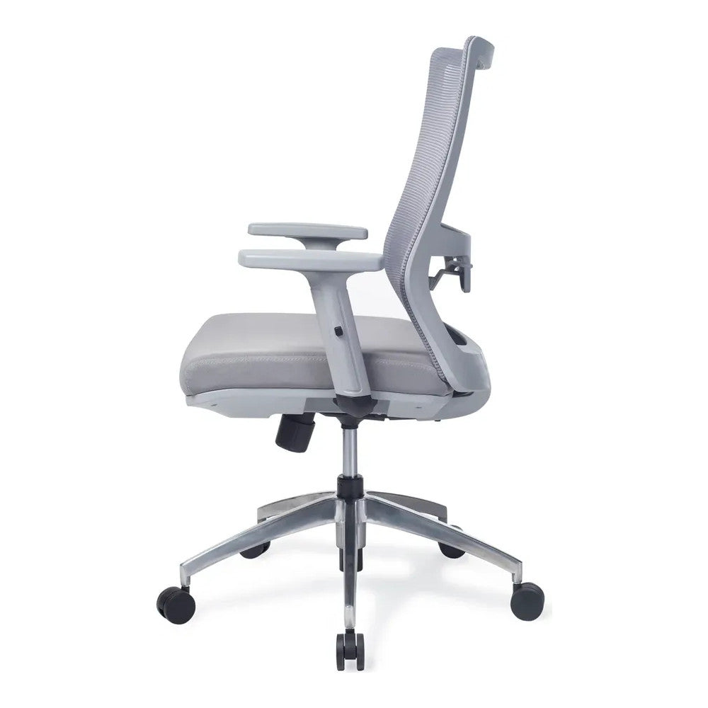 Silla de Oficina Ejecutiva Ejecutivo Respaldo Alto - VERSA ALTUS VITALIA - Estructura Aluminio - Mecanismo Reclinable con Bloqueo en Tres Posiciones