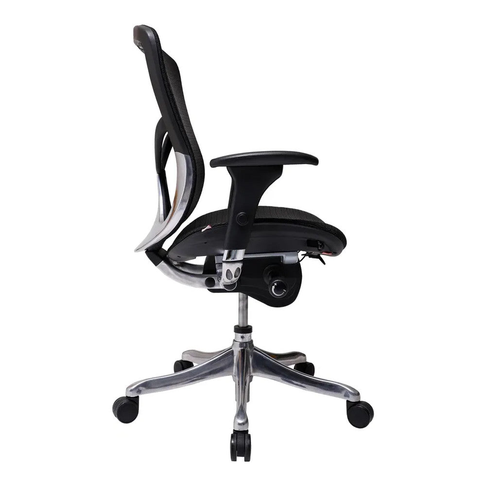 Silla de Oficina Ejecutiva Ejecutivo Respaldo Medio - VERSA ALTUS - Estructura Aluminio - Asiento y Respaldo en Malla con Soporte Lumbar