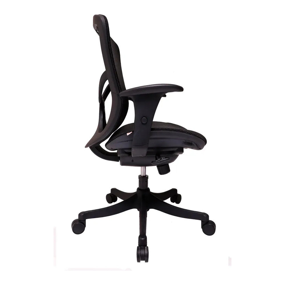 Silla de Oficina Ejecutiva Ejecutivo Respaldo Medio - VERSA ALTUS MIURA - Estructura Aluminio - Asiento y Respaldo en Malla con Soporte Lumbar