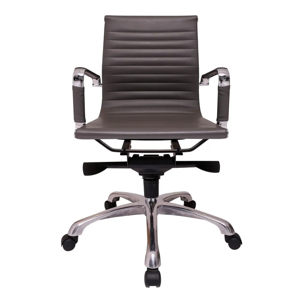 Silla de Oficina Ejecutiva Ejecutivo Respaldo Medio - VERSA ALTUS - Estructura Aluminio - Asiento y Respaldo Tapizado en Pu Negro