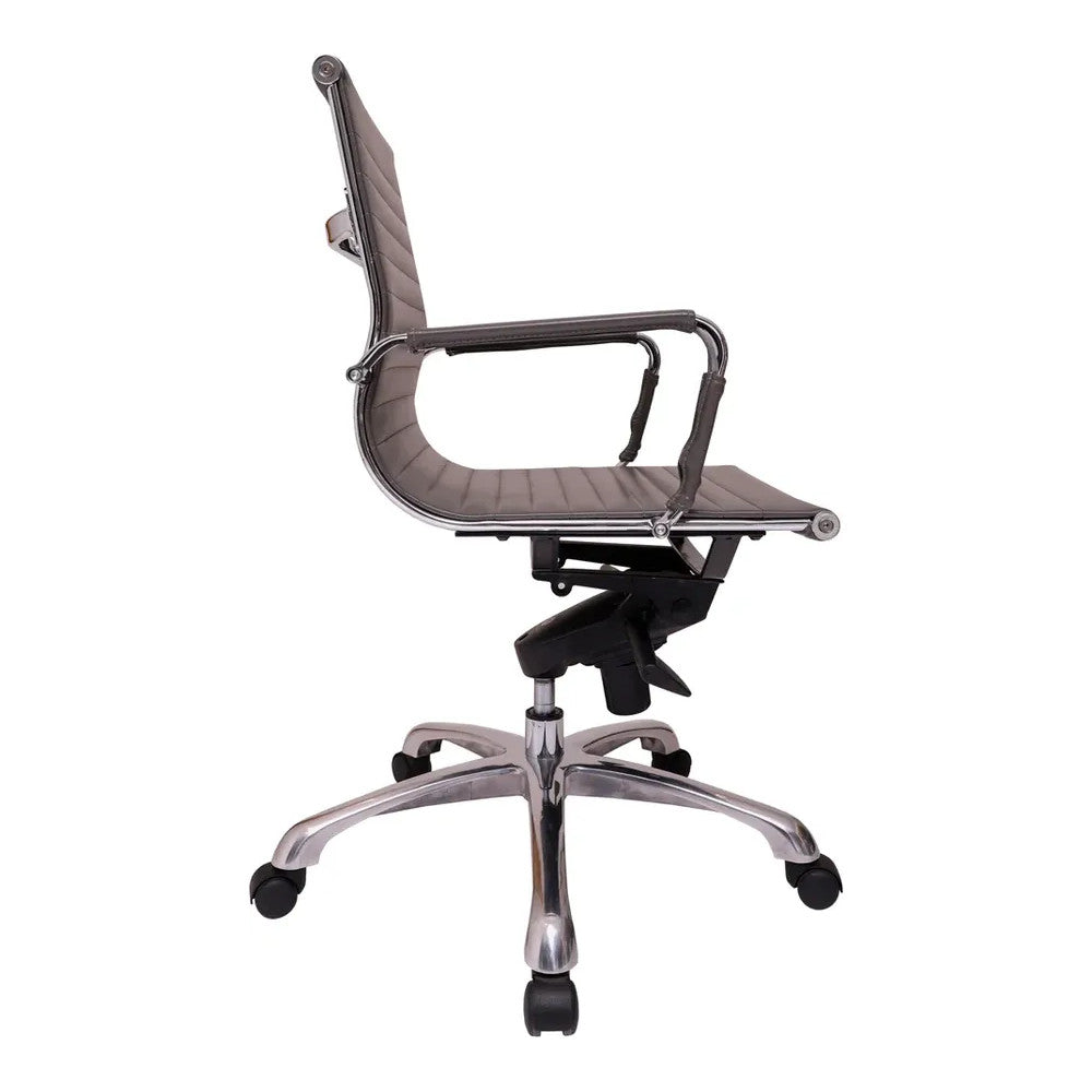 Silla de Oficina Ejecutiva Ejecutivo Respaldo Medio - VERSA ALTUS - Estructura Aluminio - Asiento y Respaldo Tapizado en Pu Negro
