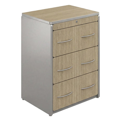 Archivero Horizontal para Despacho - GEBESA SPAZIO - Frente 77 cm - 3 Gavetas - GBS360 - GEBESA - NOGAL BEAT - Archivero