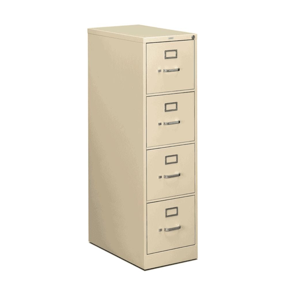 ARCHIVERO OFIK 533 | Archivero Metalico Vertical | Tamaño Carta | 4 Gavetas | Refuerzos Verticales | Jaladera Aluminio | Porta Etiquetas | Cerradura Removible | Interior - 533 - OFIK - NOGAL BEAT - archivero