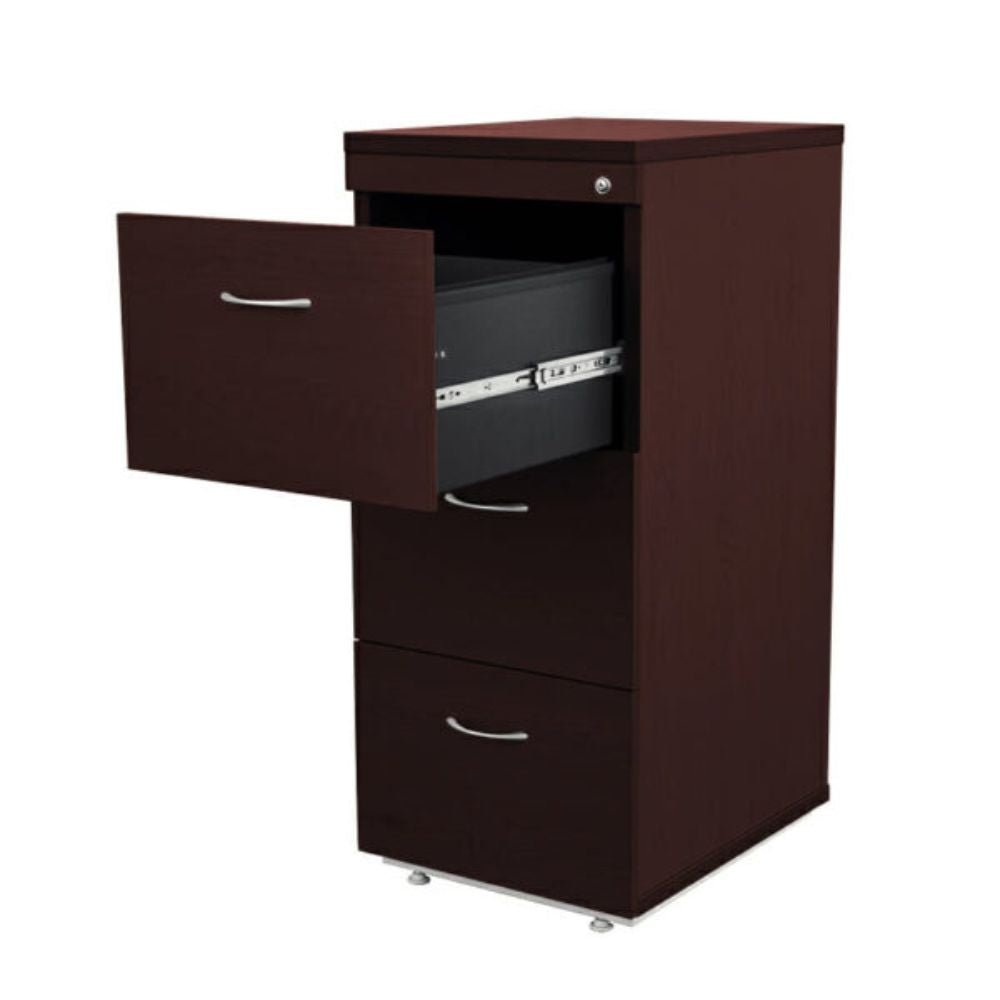 ARCHIVERO OFIK ELITE 214 | Archivero 3 Gavetas Vertical | Melamina | 2 Caras en Gabinete Puertas Respaldo | Cerradura Timberlaine | Correderas Telescopicas | Interior - 214 - OFIK - NOGAL BEAT - archivero