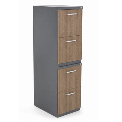 Archivero para Oficina Metálico Vertical - VERSA COMPLEMENTOS - Varios Colores - Fondo 49.5 cm - 4 Gavetas de Archivo - CS-1157 - VERSA - NOGAL BEAT - Archivero