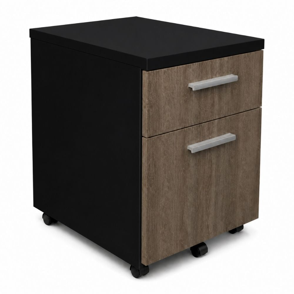 Archivero para Oficina Móvil Metálico - VERSA COMPLEMENTOS - Varios Colores - Frentes Melamina con Jaladera Niza - CS-2226 - VERSA - NOGAL BEAT - Archivero