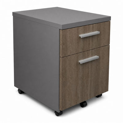 Archivero para Oficina Móvil Metálico - VERSA COMPLEMENTOS - Varios Colores - Frentes Melamina con Jaladera Niza - CS-2126 - VERSA - NOGAL BEAT - Archivero