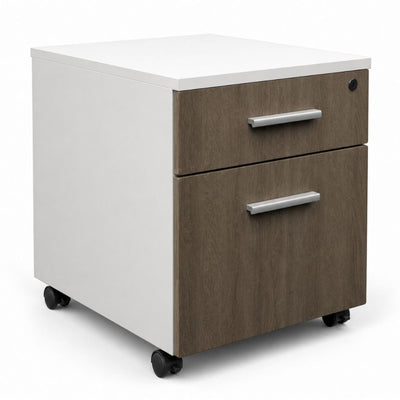 Archivero para Oficina Móvil - VERSA COMPLEMENTOS - Melamina 1 Cajón y 1 Gaveta - CS-1002 - VERSA - NOGAL BEAT - Archivero