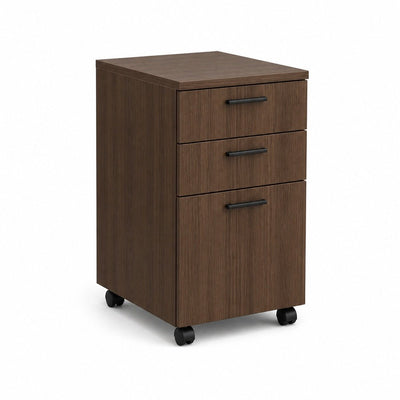 Archivero para Oficina Móvil - VERSA COMPLEMENTOS - Melamina 2 Cajones y 1 Gaveta - CS-1003 - VERSA - NOGAL BEAT - Archivero