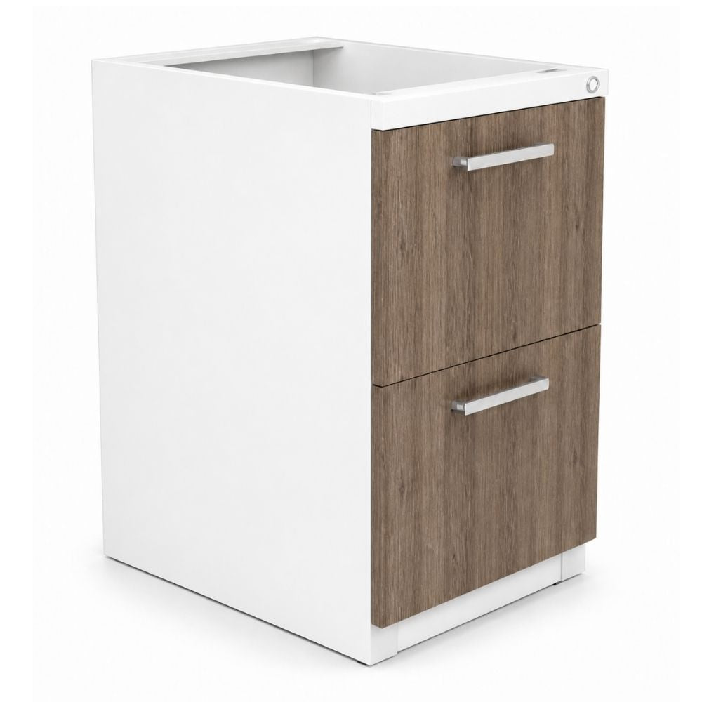 Archivero para Oficina Pedestal Metálico - VERSA COMPLEMENTOS - Varios Colores - Fondo 49.5 cm - 2 Gavetas de Archivo - CS-1337 - VERSA - NOGAL BEAT - Archivero