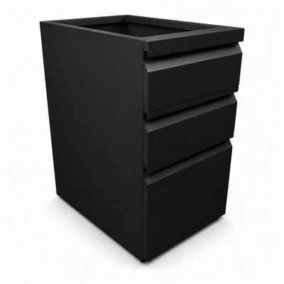 Archivero para Oficina Pedestal Metálico - VERSA COMPLEMENTOS - Varios Colores - Fondo 50 cm - 2 Cajones y 1 Gaveta - CS-1210 - VERSA - NOGAL BEAT - Archivero
