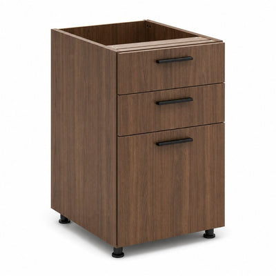 Archivero para Oficina Pedestal - VERSA COMPLEMENTOS - Melamina 2 Cajones Papeleros y 1 Gaveta - CS-1005 - VERSA - NOGAL BEAT - Archivero