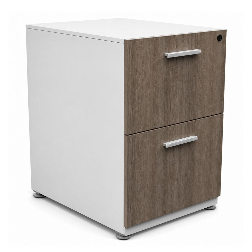 Archivero para Oficina Pedestal - VERSA COMPLEMENTOS - Melamina 2 Gavetas - CS-1006 - VERSA - NOGAL BEAT - Archivero