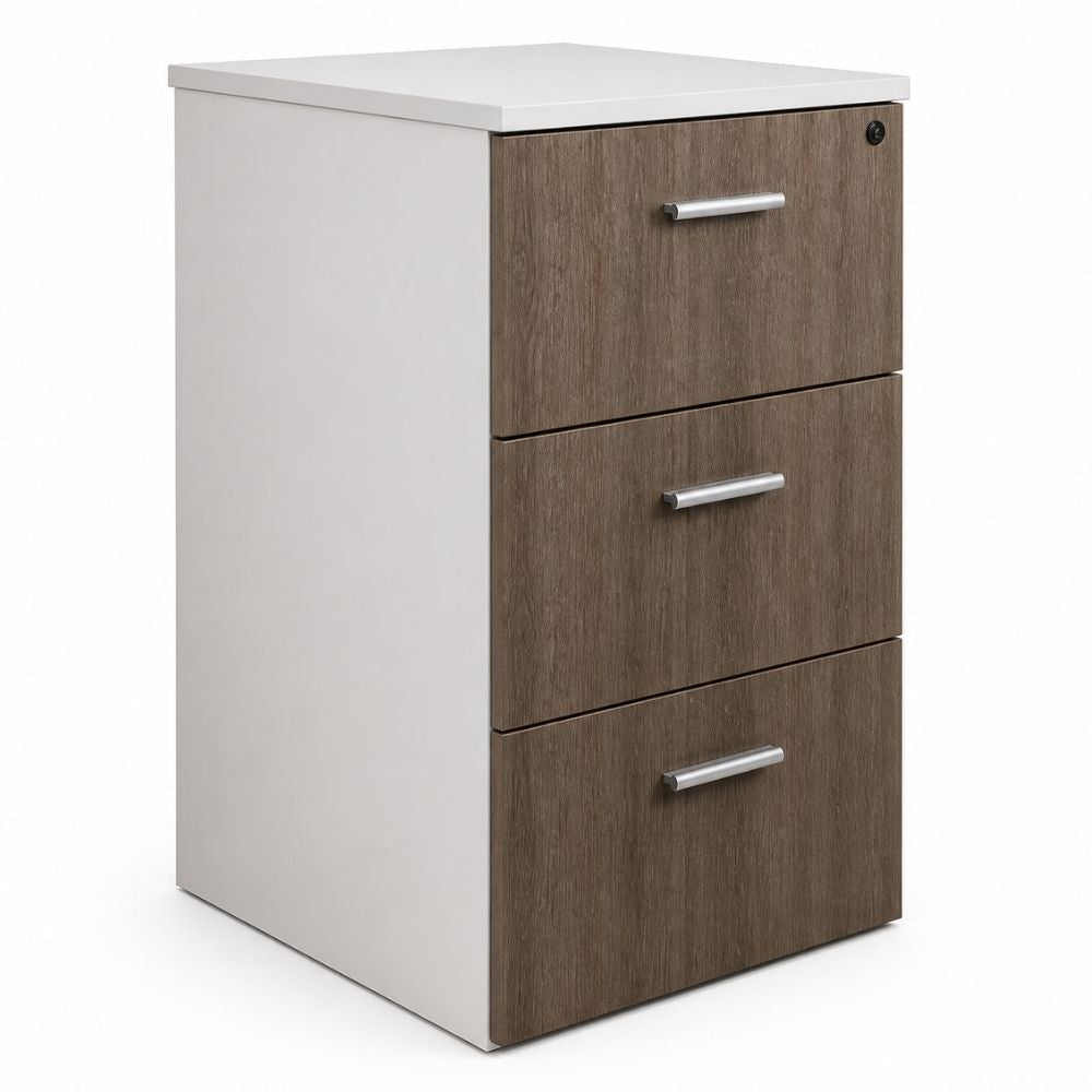 Archivero para Oficina Vertical 3 Gavetas - VERSA COMPLEMENTOS - Melamina Incluye Cerradura - CS-1015 - VERSA - NOGAL BEAT - Archivero