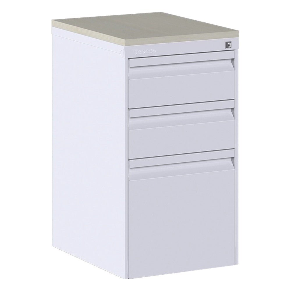 Archivero Pedestal Móvil para Escritorio - GEBESA URBAN - Frente 39 cm - 3 Gavetas - GBU310 - GEBESA - NOGAL BEAT - Archivero
