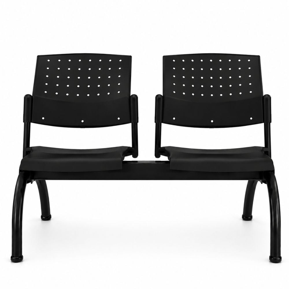 Banca Área de 2 Plazas - LABENZE ARETA - Varios Colores - Asiento Tubular de Acero Pintado o Cromado - 108-02002 - Labenze - NOGAL BEAT - Banca de Visita