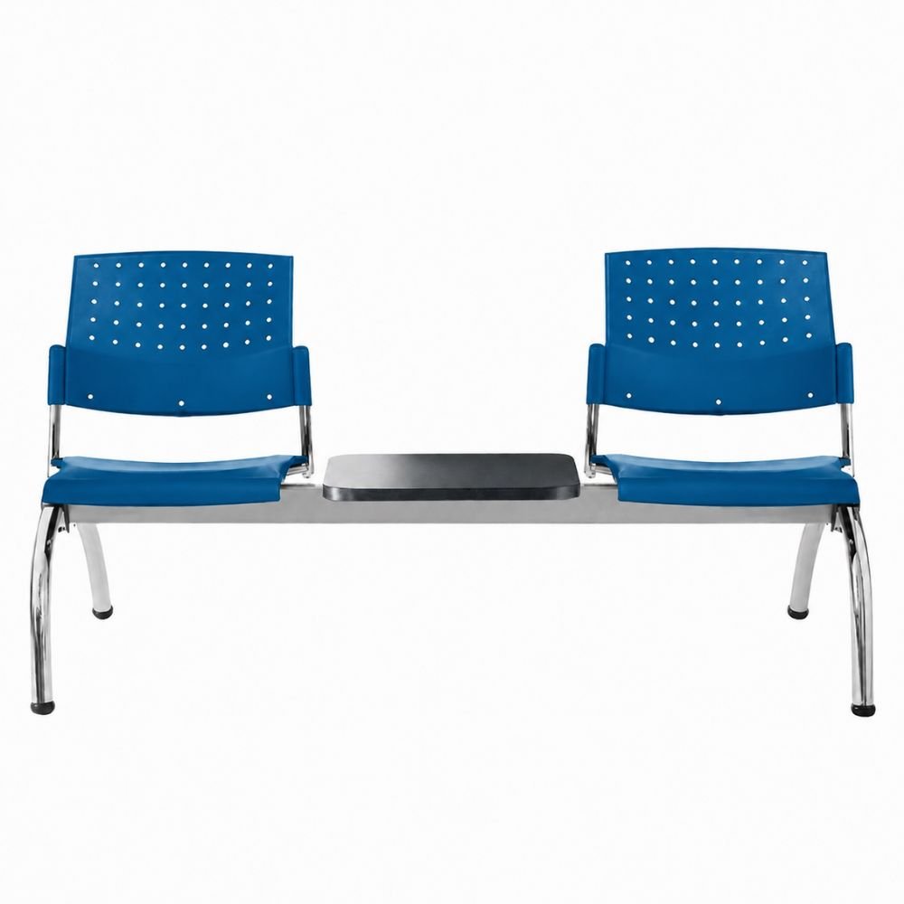 Banca Área de Espera Diferentes Plazas y Mesas - LABENZE ARETA - Varios Colores - Asiento Tubular de Acero Pintado o Cromado - 108-2203M - Labenze - NOGAL BEAT - Banca de Visita