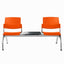 Banca Área de Espera Diferentes Plazas y Mesas - LABENZE ARETA - Varios Colores - Asiento Tubular de Acero Pintado o Cromado - 108-2203M - Labenze - NOGAL BEAT - Banca de Visita