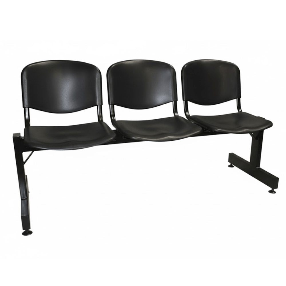 Banca De Visita Para Oficina - ALBAR A - 145 3P - Varios Colores - Asiento y Respaldo En Polipropileno - A-145 3P - ALBAR - NOGAL BEAT - Banca
