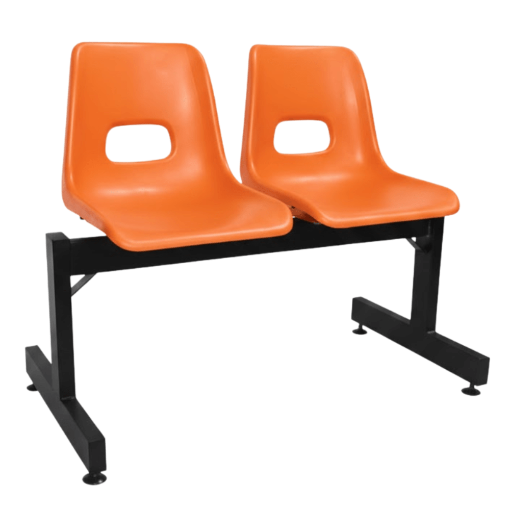 Banca De Visita Para Oficina - ALBAR PL - 15 2P - Varios Colores - Asiento y Respaldo En Polietileno - PL-15 2P - ALBAR - NOGAL BEAT - Banca