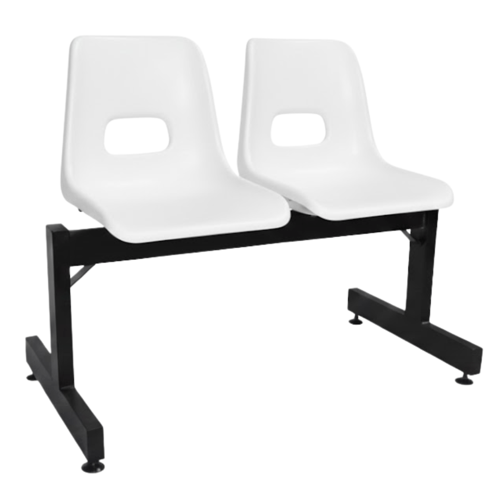 Banca De Visita Para Oficina - ALBAR PL - 15 2P - Varios Colores - Asiento y Respaldo En Polietileno - PL-15 2P - ALBAR - NOGAL BEAT - Banca