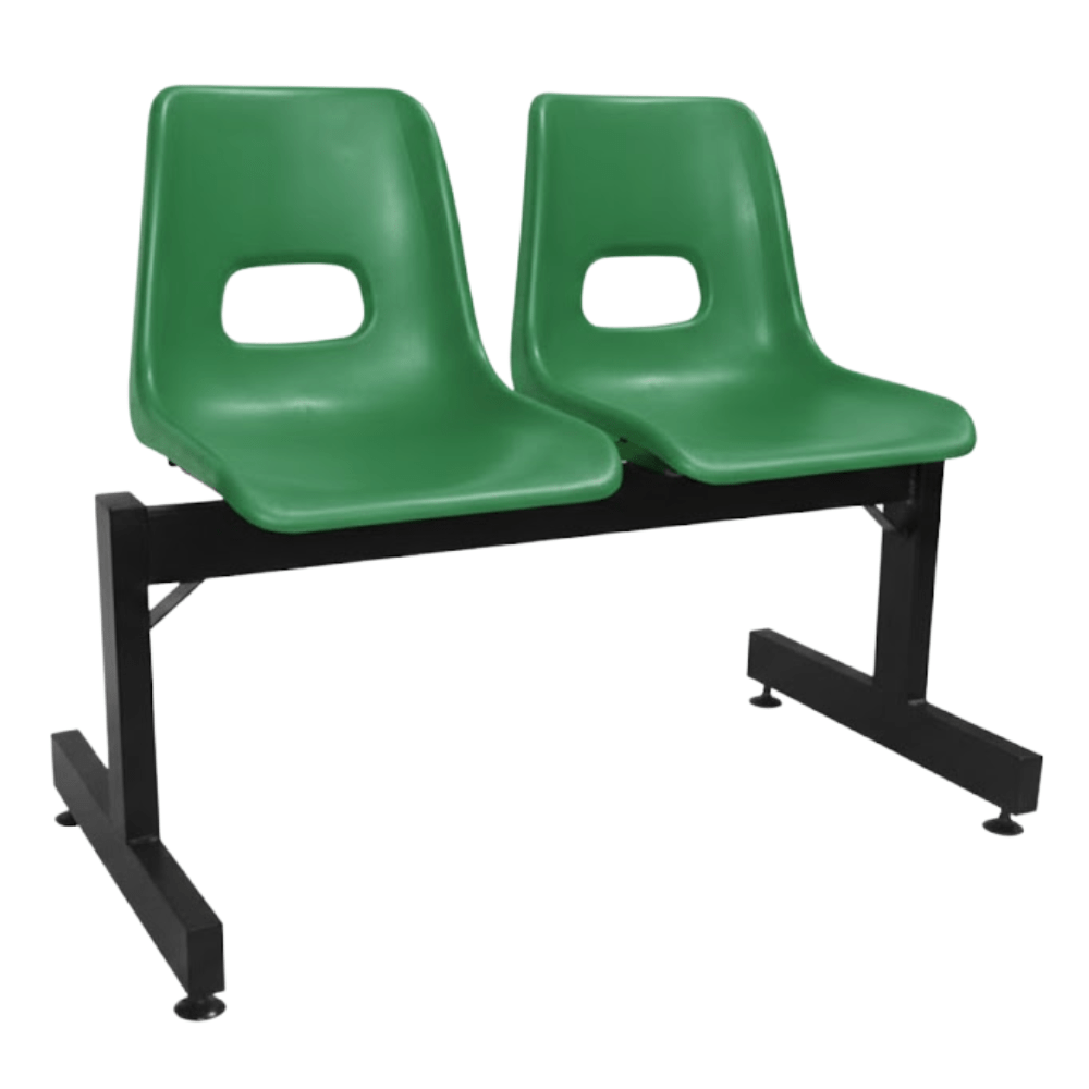 Banca De Visita Para Oficina - ALBAR PL - 15 2P - Varios Colores - Asiento y Respaldo En Polietileno - PL-15 2P - ALBAR - NOGAL BEAT - Banca