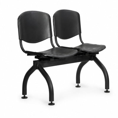 Banca de Visita para Oficina Punto Dos Plazas Asiento y Respaldo - VERSA ALTUS PUNTO (BANCA) - Estructura Aluminio - Patas Cromadas - AL-922 ALTUS PUNTO Patas Cromadas - VERSA - NOGAL BEAT - Banca de Visita