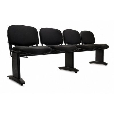 Banca de Visita Tandem para Área de Espera - GEBESA COMFORT - Varios Colores - 4 Plazas - Base Metálica - Asiento y Respaldo Tapizado - GDC204P4 - GEBESA - NOGAL BEAT - Banca de Visita