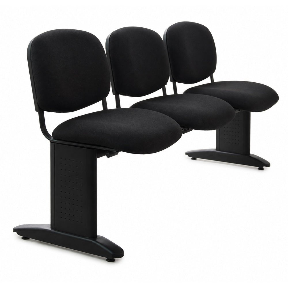 Banca de Visita Tandem para Recepción - GEBESA COMFORT - Varios Colores - 3 Plazas - Asiento y Respaldo Tapizado - GDC204P3 - GEBESA - NOGAL BEAT - Banca de Visita