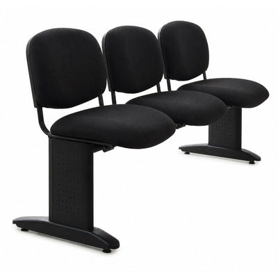 Banca de Visita Tandem para Recepción - GEBESA COMFORT - Varios Colores - 3 Plazas - Asiento y Respaldo Tapizado - GDC204P3 - GEBESA - NOGAL BEAT - Banca de Visita
