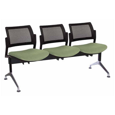 BANCA OFFIHO KYOS OHR - 365 - 3P | Banca Diseño Ergonómico Sala Espera Consultorio | 3 Plazas | Asiento Tapizado Varios Colores | Respaldo en Malla | Interior - OHR - 365 - 3P - OFFIHO - NOGAL BEAT - Banca